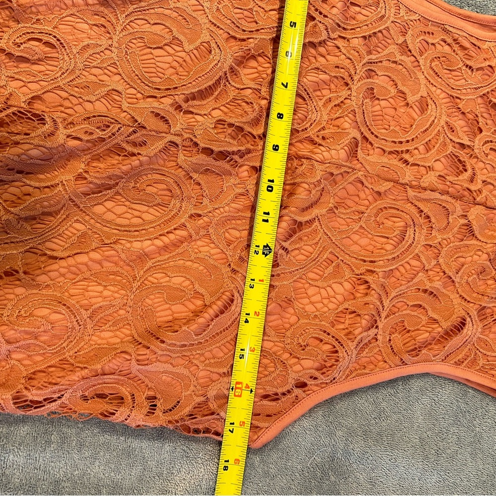NEW ADRIANNA PAPELL Tank Top Shirt Rose Lace - Picture 6 of 7